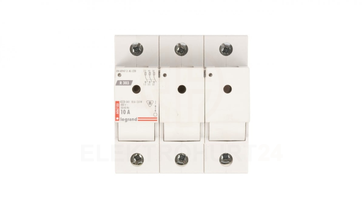 Roberts R303 Rozłącznik bezpiecznikowy 3P 10A D01 R303 606703 Elektrohurt24.pl