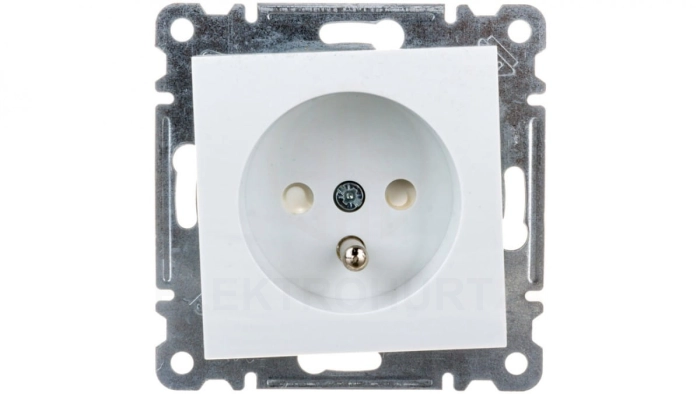 LUMINA2 Gniazdo pojedyncze z/u 16A przesłonami styków białe WL1040