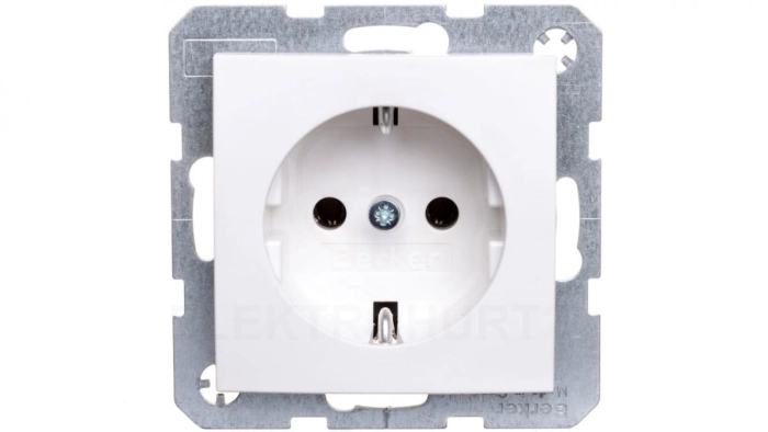 B.Kwadrat/S.1/B.3/B.7 Gniazdo pojedyncze z/u SCHUKO biały 47431909