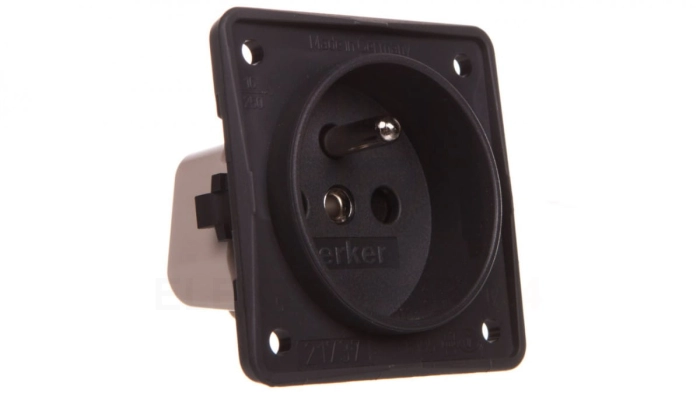 Berker Integro Gniazdo pojedyncze z/u z podwyższona ochroną styków 16A IP20 antracytowe 961952505