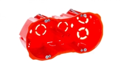 Puszka podtynkowa 2x60mm regips głęboka z wkrętami czerwona PK-2x60 0286-00