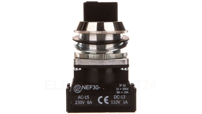 Przełącznik 3 położeniowy pokrętło 30mm czarny 2Z bez samopowrotu W0-NEF30-TPC 2X S