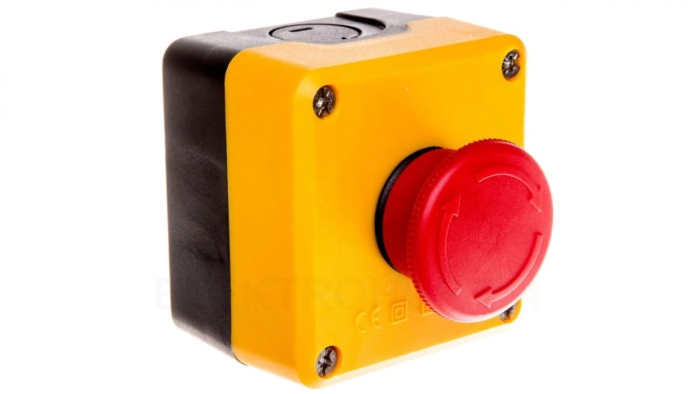 Kaseta sterownicza czarno-żółta, stop bezpieczeństwa, ryglowany 40 mm (1NC), T0-P1EC400E40