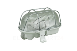 Oprawa kanałowa OWAL 60 E27 z siatką metalową IP44 biała D.3166