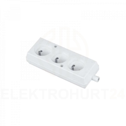 Gniazdo przenośne trzykrotne 16A 2P+Z 250V białe GN-370