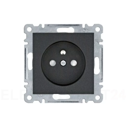 Lumina Gniazdo zasilające z uziemieniem przesłony styków 16 A/250 VAC czarne WL1043