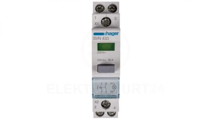 Przełącznik przyciskowy z lampką zieloną 16A 2Z SVN433