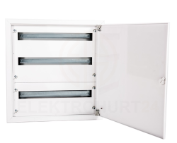 Rozdzielnica modułowa 3x24 natynkowa IP40 zamek RAL9003 reg ramka z drzwiami A-RZ50