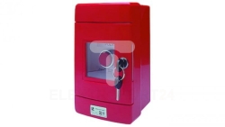 Przycisk wystający 2Z 2R czerwony w obudowie OBC pierścień niklowany SP22-WC-22/OBC/A\.