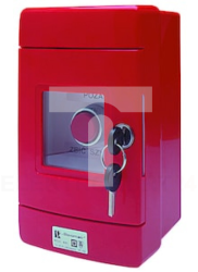 Przycisk wystający 1R czerwony w obudowie OBC pierścień niklowany SP22-WC-01/OBC/A\./M