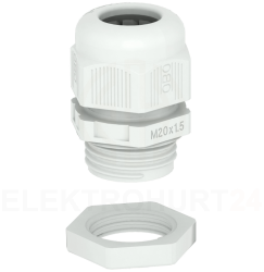 Dławik kablowy z przeciwnakrętką M20 PA jasnoszary RAL 7035 V-TEC VM20+ LGR 2022766 /50szt./