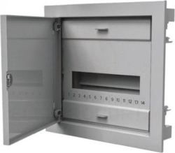 Rozdzielnica modułowa 1x12 podtynkowa RO-1 z metalowymi drzwiami IP40 (z N+PE) C.1512