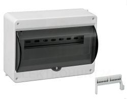 Rozdzielnica modułowa 1x12 natynkowa S-12 z szybką dymna IP30 (z N+PE) C.2073