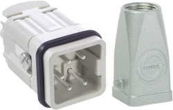 Zestaw kompletny 4+PE stykowy męski /obudowa wtyczki + wkład/ EPIC KIT H-A 4 SS MTGV M20 75009614