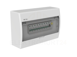 Rozdzielnica modułowa Elegant 1x12 natynkowa IP40 N+PE drzwi transparentne dymne 2423-01