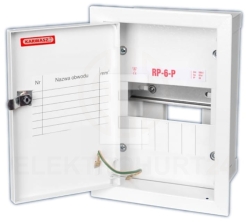 Rozdzielnica modułowa 1x6 podtynkowa IP30 RP-6-P