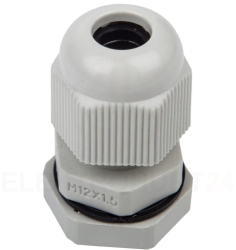 Dławnica kablowa poliamidowa z przeciwnakrętką M12 IP68 DP-EN 12 HM szara E03DK-01040100101 /100szt./