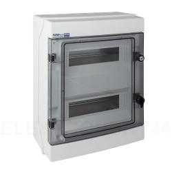 Rozdzielnica hermetyczna modułowa (500V AC ,1000V DC) 2x12 natynkowa IP65 RH-24/Z (z zamkiem) 36.25