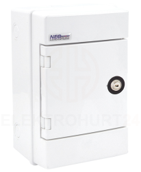 Rozdzielnica hermetyczna modułowa (500V AC ,1000V DC) 1x4 natynkowa IP65 RH-4ZB (z zamkiem) 36.06