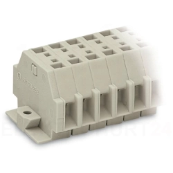 Listwa zaciskowa 12-torowa 2-przewodowa ExeII 4mm2 z uchwytami montażowymi fi 3,2mm jasnoszara 262-142