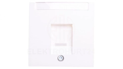 B.Kwadrat/S.1/B.3/B.7 Płytka czołowa pojedyncza z zasuwą chroniącą przed kurzem i polem opisowym, biały 11701909