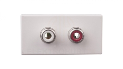 Simon Connect Gniazdo K45/2 audio 2xRCA /Cinch/ czysta biel K101B/9