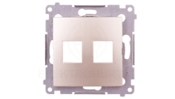 Simon 54 Pokrywa gniazda teleinformatycznego podwójnego 2xRJ Keystone płaska złoty mat DKP2.01/44