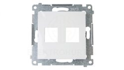 Simon 54 Pokrywa gniazda teleinformatycznego podwójnego 2xRJ Keystone płaska biała DKP2.01/11