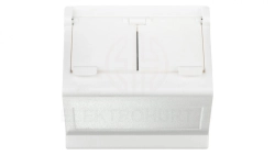 Simon Connect Płytka K45 gniazda teleinformatycznego podwójnego 2xRJ skośna z przesłoną czysta biel KB80/