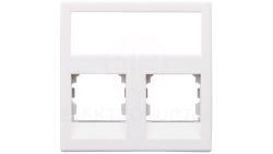 Simon Connect Płytka K45 gniazda teleinformatycznego podwójnego 2xRJ płaska czysta biel KB076/9