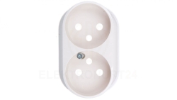 VALENA ALLURE Plakietka gniazda podwójnego z/u kremowy 753996