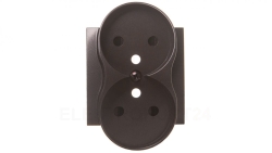 Simon 54 Pokrywa gniazda podwójnego z przesłonami antracyt z/u do ramek PREMIUM DGZ2MZP/48