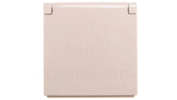 Simon 54 Pokrywa gniazda do wersji IP44 z przesłonami z klapką kremowa DGZ1BUZP/41