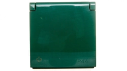 Simon 54 Pokrywa gniazda do wersji IP44 z przesłonami antybakteryjna zielona DGZ1BUZP/AB33