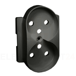 Pokrywa gniazda podwójnego z przesłonami do ramek DETAIL grafit 82068PDZ-38