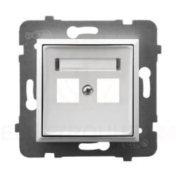 ARIA Obudowa gniazda podwójnego typu Keystone prosta szary mat GPK-2U/p/70