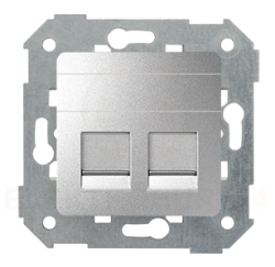 Simon 82 Pokrywa 2x gniazdo RJ45 płaska z żaluzjami (moduł) aluminium 82006-93