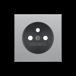 Hager Q.1/Q.3 Płytka czołowa bez pokrywy i z przysłonami styków do gniazda z uziemieniem alu aksamit lakierowany 3965766084