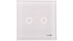 TouchMe Duży panel szklany, łącznik podwójny, biały TM702W