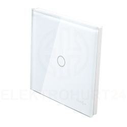 TouchMe Duży panel szklany, łącznik pojedynczy, biały TM701W