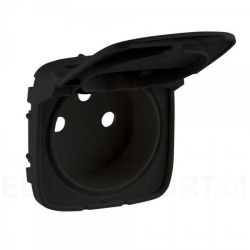 VALENA ALLURE Plakietka gniazda 2p+z z kalpką czarny 754868