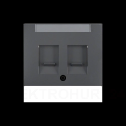 K.1 Element centralny gniazda teleinformatycznego podwójnego z polem opisowym antracyt mat lakierowany 11827006