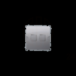 Simon Basic Pokrywa gniazd teleinformatycznych na Keystone płaska podwójna stal inox BMPT/21