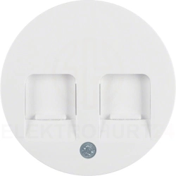 Berker R.1/R.3 Element centralny z zasuwami chroniącymi przed kurzem biały, połysk 11812089