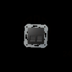 Simon 82 Pokrywa gniazda komputerowego podwójnego 2xRJ45 płaska z adapterem i przesłoną grafit 82006-38