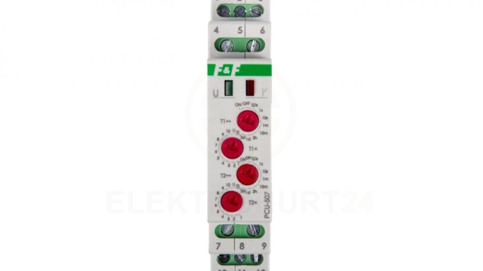 Przekaźnik czasowy 2P 8A 0,1sek-576h 230V AC opóźnione załączenie/wyłączenie - cykliczne PCU-507