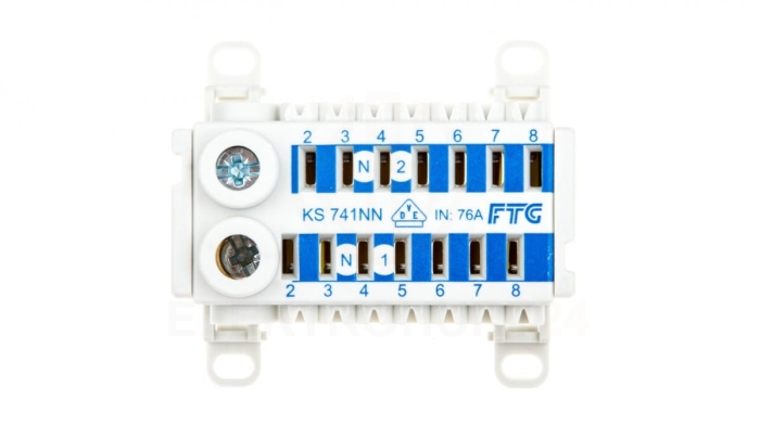 Blok rozdzielczy CU ECB 2-polowy 2x25mm2 , 2x (7x4mm2) niebieski KS741NN