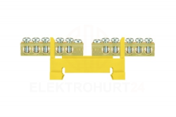 Listwa zaciskowa niska na szynę 2x5-torowa dzielona żółta TH35 E.4132