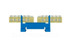 Listwa zaciskowa niska na szynę 2x5-torowa dzielona niebieska TH35 E.4131