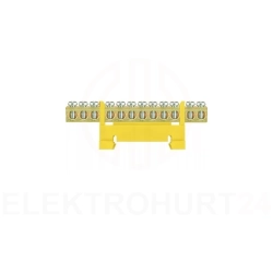 Listwa zaciskowa niska na szynę 12-torowa żółta TH35 E.4053